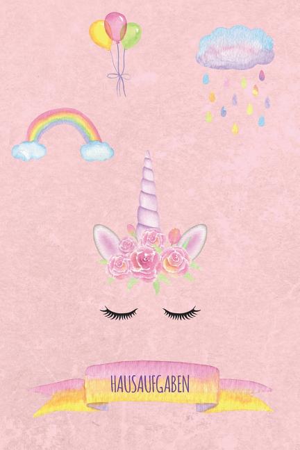 Hausaufgaben: zauberhaftes Heft mit Einhorn-Motiv