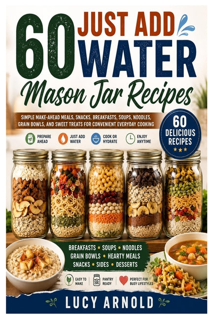 60 Just Add Water Mason Jar Recipes: Simple Make-Ahead Meals, Snacks, Breakfasts, Soups, Noodles, Grain Bowls, and Sweet Treats for Convenient Everyda