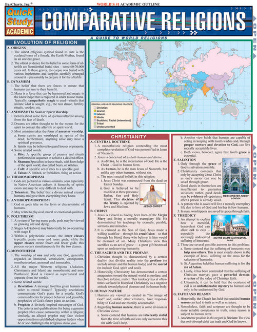 Comparative Religions: A Quickstudy Laminated Reference Guide