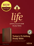NIV Life Application Study Bible, Third Edition (Leatherlike, Brown/Mahogany, Indexed, Red Letter)